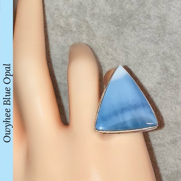 Owyhee Blue Opal Gemstone Handmade Ring - Picture 1 of 4